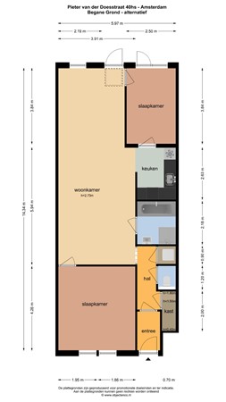 Floor plan - Pieter van der Doesstraat 40H, 1056 VH Amsterdam 